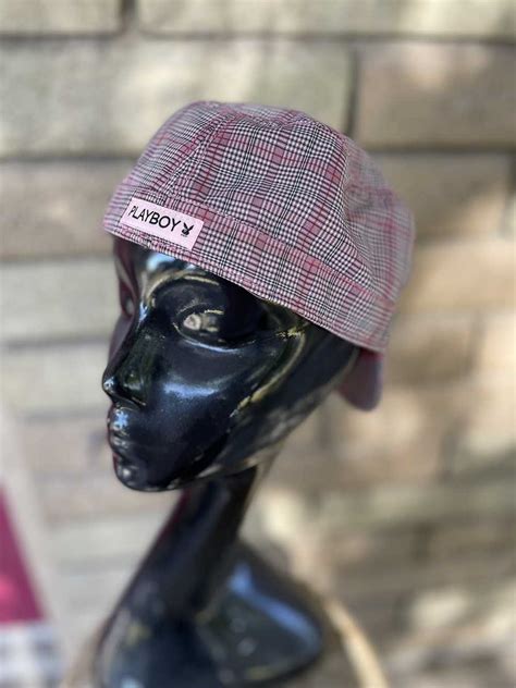 Playboy Playboy Pink Plaid Cap Hat Gem