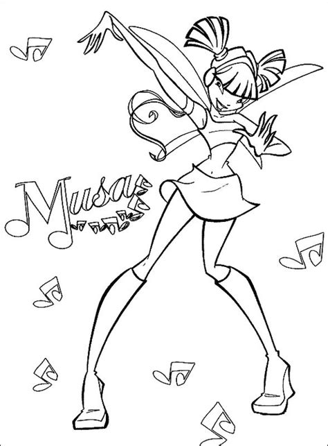 Coloriage De Winx Club Dessin Musa Avec La Force De La Musique Colorier