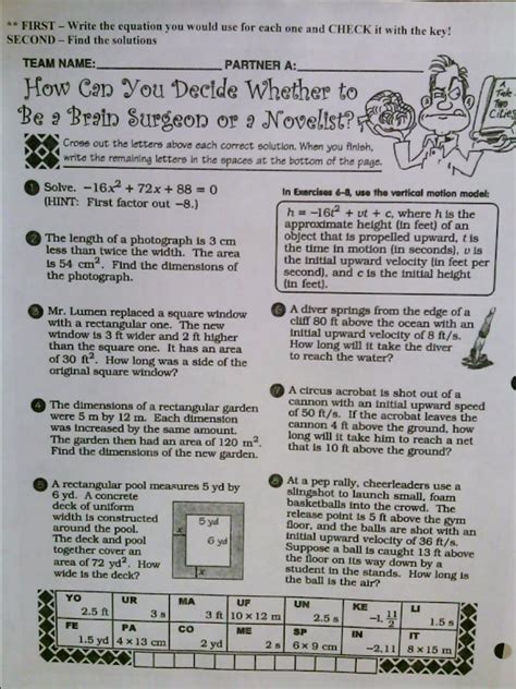 Unit 9 Quadratic Functions Camann Math Cafe