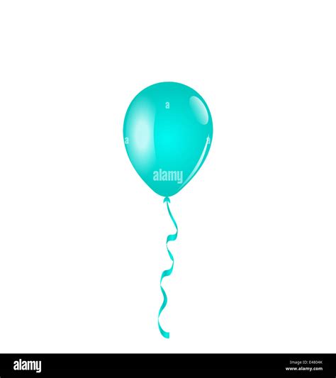 Illustration Blue Balloon Isolated On White Background Vector Stock