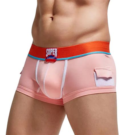 Superbody Men S Boxer Shorts Cotton Solid Sexy Underwear U Convex Pouch