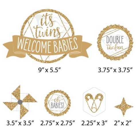 Big Dot Of Happiness It S Twins Gold Baby Shower Cake Decor Kit