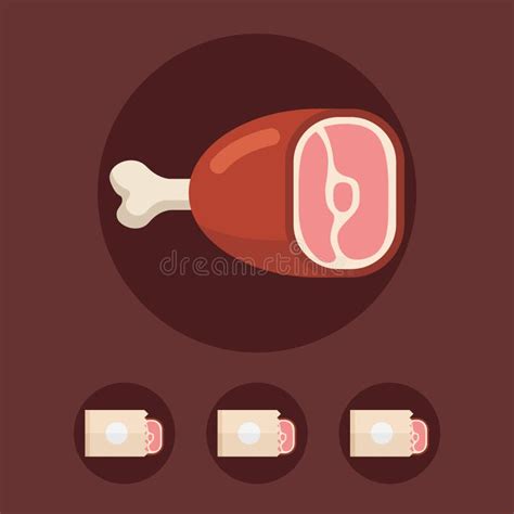 Ejemplo Del Vector De La Carne Para La Carnicer a O El Men Ilustración