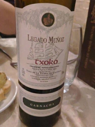 Vi Edos Y Bodegas Mu Oz Legado Mu Oz Txoko Garnacha Tinta Vivino