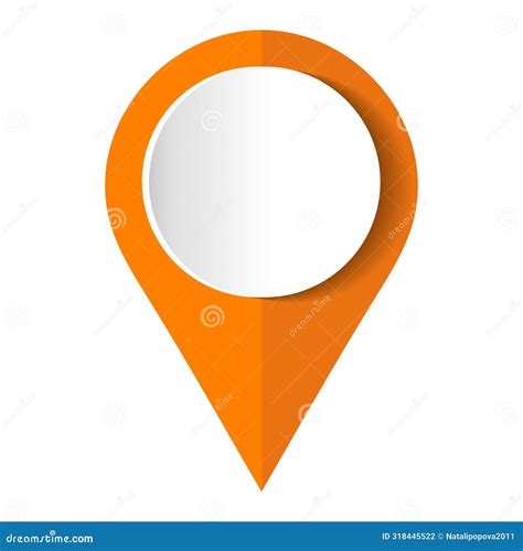 Orange Map Pin Concept Of Global Coordinate Dot Needle Tip Ui Stock