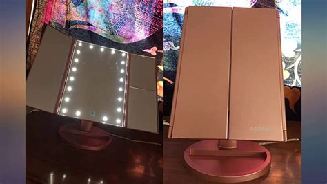 Tri Fold Lighted Vanity Makeup Mirror With 21 Led Lights 3x 2x