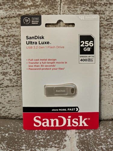 SanDisk 256 GB Ultra Luxe USB 3 2 Gen 1 Flash Drive Speed 400MBs NEW EBay