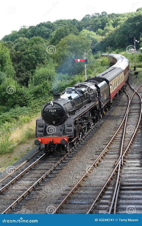 Steam Train Turning Corner Editorial Photo Image Of Vintage 43248741