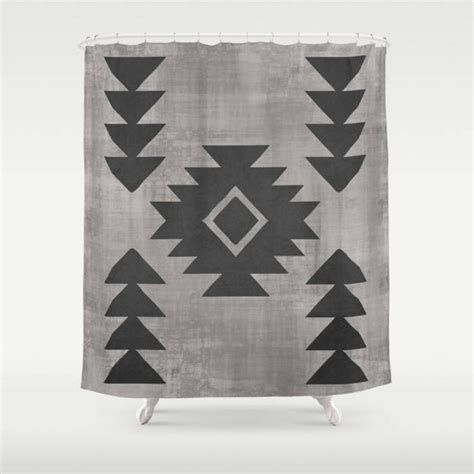 Aztec Shower Curtain Tribal Print Bohemian Bathroom Etsy