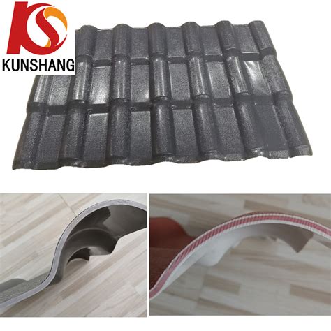 Fireproof Grey Color Pvc Spanish Plastic Roof Tiles Tejas China