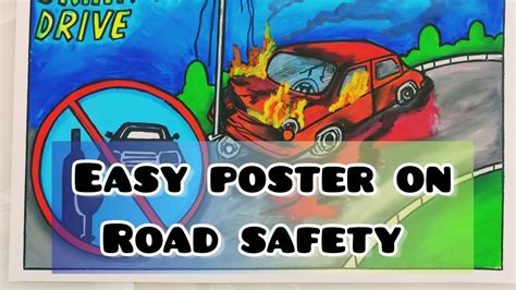 Easy Poster On Road Safety With Slogan Poster Making On Traffic Rules