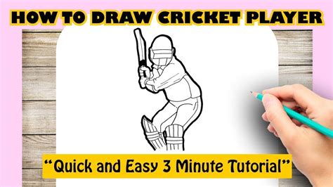 How To Draw A Cricket Player Step By Step Drawing Tut