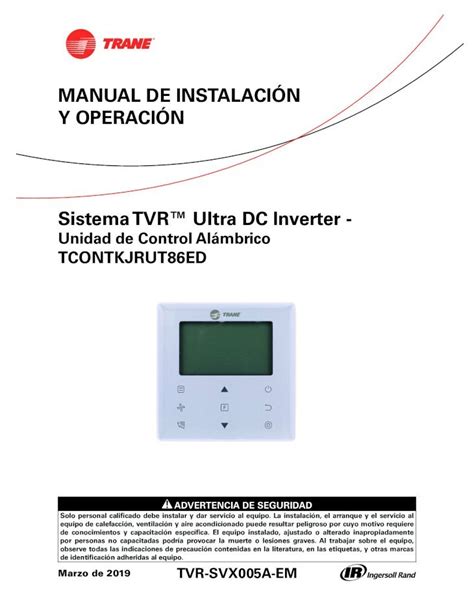 PDF MANUAL DE INSTALACIÓN Y OPERACIÓN Sistema TVR Después de