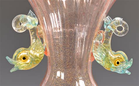 Lot 488: Pr. Early Venetian Glass Vases | Case Auctions