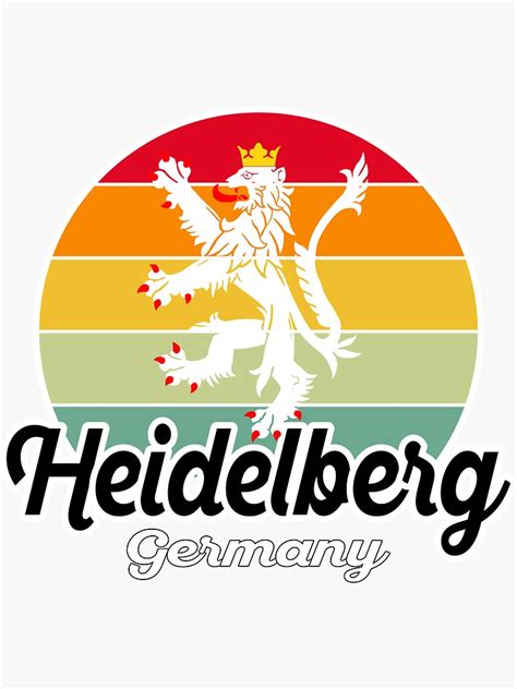 Heidelberg Lion Germany Sunset Coat Of Arms Sticker For Sale By