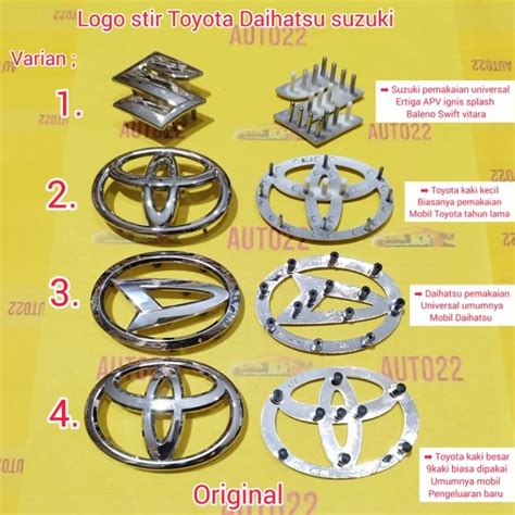 Jual Logo Stir Lambang Emblem Stir Toyota Daihatsu Suzuki Chrome