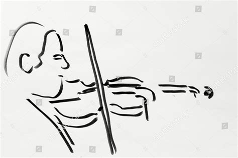 Violin Player Drawing Artist Gerhard Kraus Editorial Stock Photo