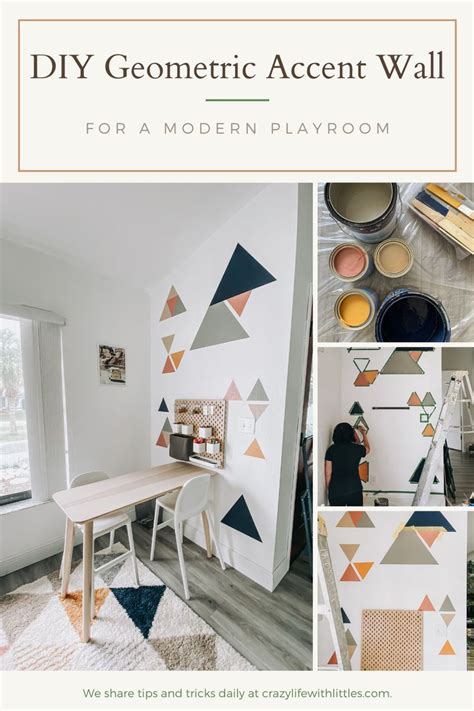 Painting A Geometric Accent Wall Modern Playroom Bedroom Wall Paint