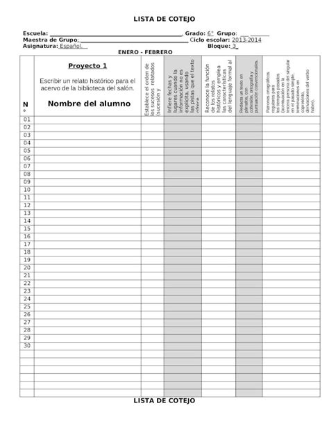 DOC Lista De Cotejo 3 Bloque 3 PDFSLIDE TIPS