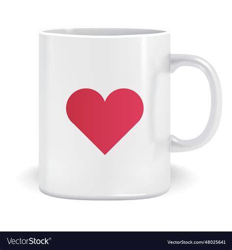 Coffee mug with heart icon Royalty Free Vector Image