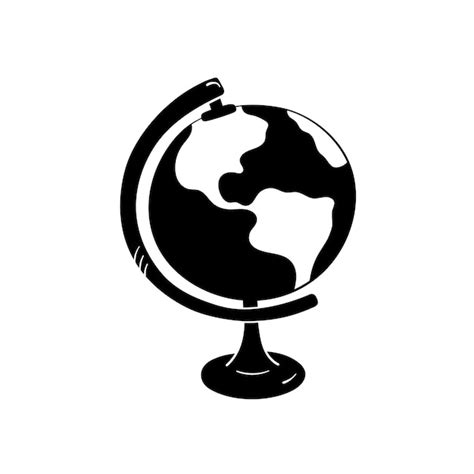 Premium Vector Globe Earth In Simple Style Silhouette Globe For Print