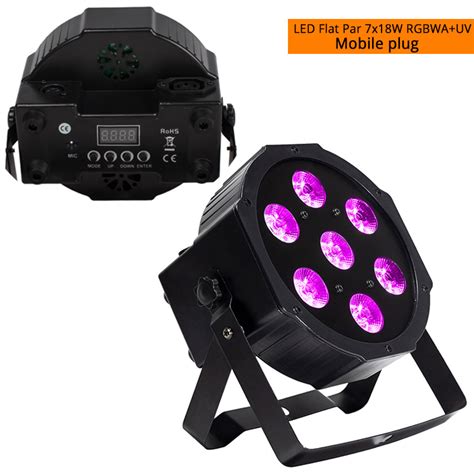 DJWORLD LED 7X18W Wash Light RGBWA UV 6in1 Moving Head Stage Light DMX