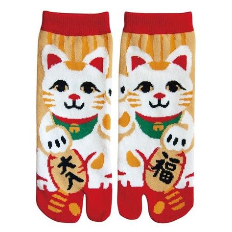 Tabi Maneki Neko Sokker Japansk Kimono