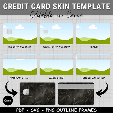 Credit Card Skin Template Canva Debit Credit Card Template Svg Credit Card Sticker Card Skin