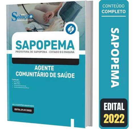 Apostila Concurso Sapopema Pr Agente Comunit Rio De Sa De Mercadolivre