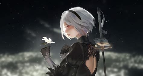 B Nier Automata Black Dress K Wallpaper Off