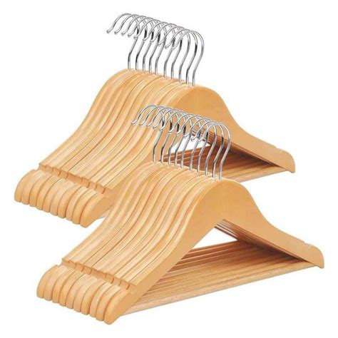 Jual Hanger Kayu Natural Palang Anak Dan Dewasa Gantungan Wood BH