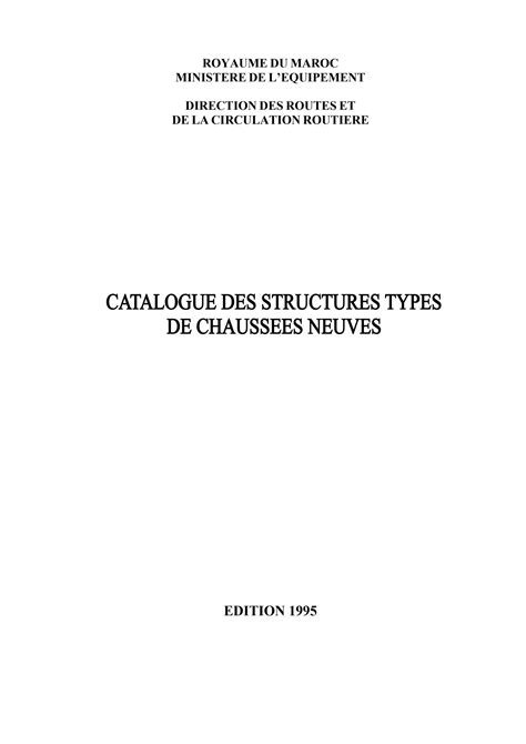 SOLUTION Catalogue Marocain Des Structures Types De Chauss Es Neuves