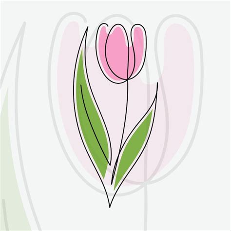 Premium Vector Hand Drawn Continuous One Line Art Of Tulip Flower