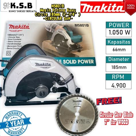 Jual Mesin Potong Kayu Circle 7 185mm Circular Saw MAKITA M5801B