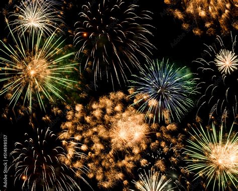 New Year fireworks background Stock Photo | Adobe Stock