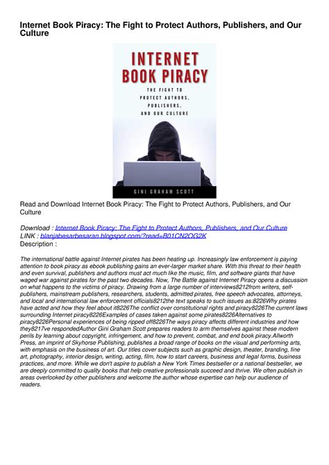 Read Pdf Internet Book Piracy The Fight To Protect Authors Publishers Internet Book