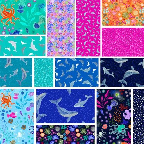 Ocean Glow Full Collection Fat Quarter Pack Lewis And Irene