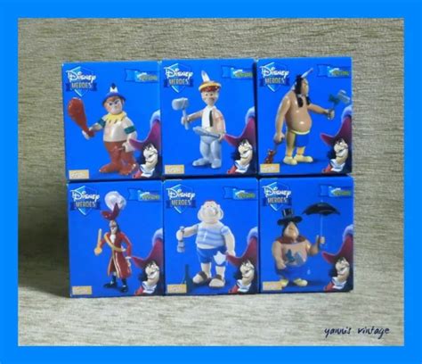 DISNEY HEROES PETER Pan Pirates Lot X 6 Figures MISB Famosa Made In