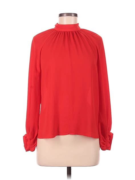 Banana Republic Red Long Sleeve Blouse Size M 73 Off Thredup