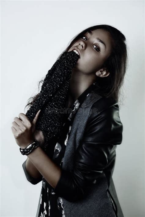 Grunge Brunette Stock Photo Image Of Bite Fashion White