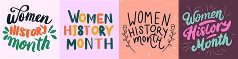 Premium Vector Collection Of Text Banners Women History Month