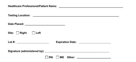 Employment Blank Free Printable Tb Test Form