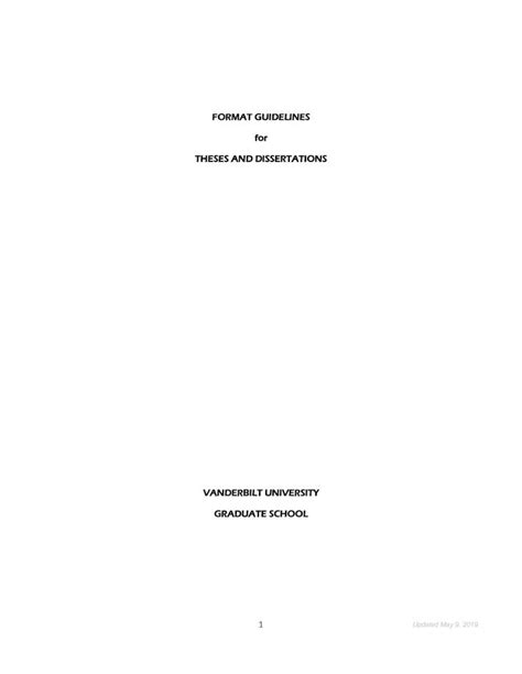 Pdf Format Guidelines For Theses And Dissertations · Format A Thesis