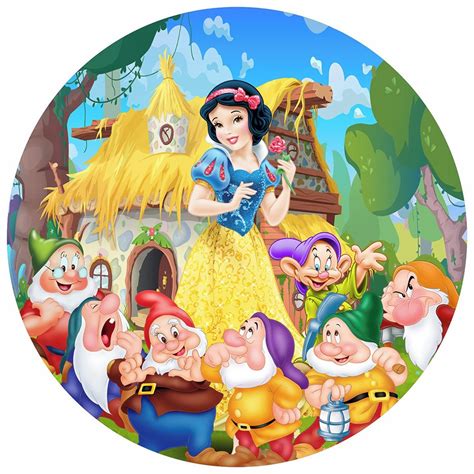 Painel Lona Redonda Branca De Neve E O Sete Anoes Shopee Brasil