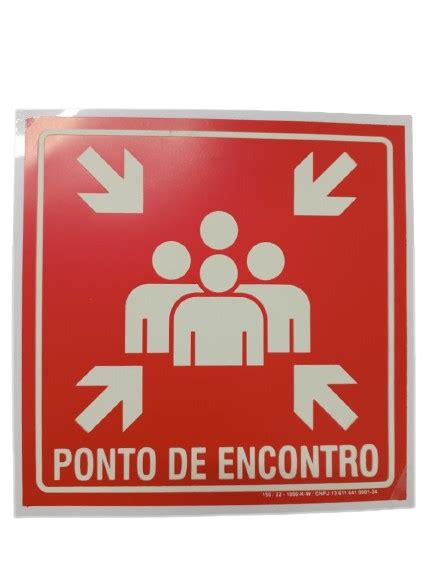 Placa de Sinalização Fotoluminescente Ponto de Encontro Reconnstek