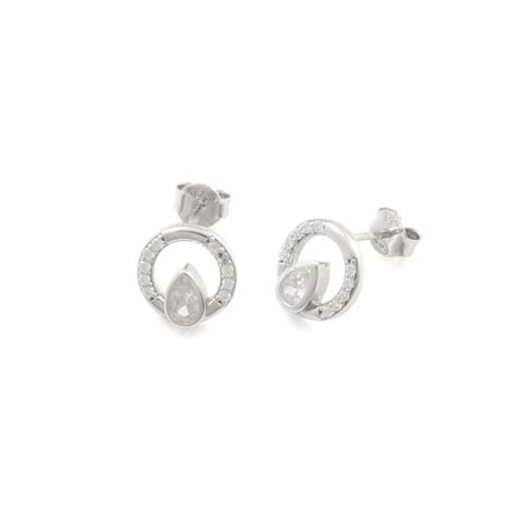 Boucles D Oreilles A Lys En Argent Et Oxyde Ae B Oz Aelys