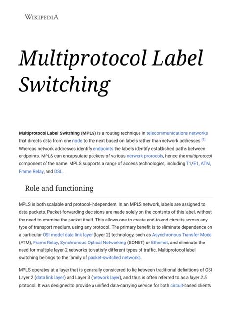 An In Depth Look At Multiprotocol Label Switching Mpls Its Role