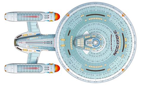 Starfleet Ships Ambassador Class USS Enterprise C Rendered Dorsal