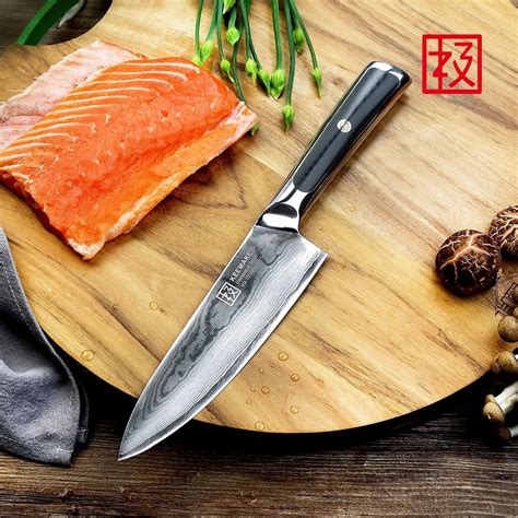 Keemake faca de chef de cozinha 6 5 polegadas damasco japonês vg10