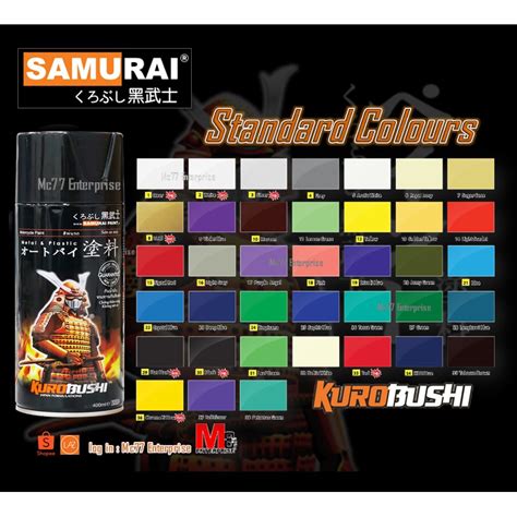 Samurai Spray Paint Standard Colour 400ml Shopee Malaysia